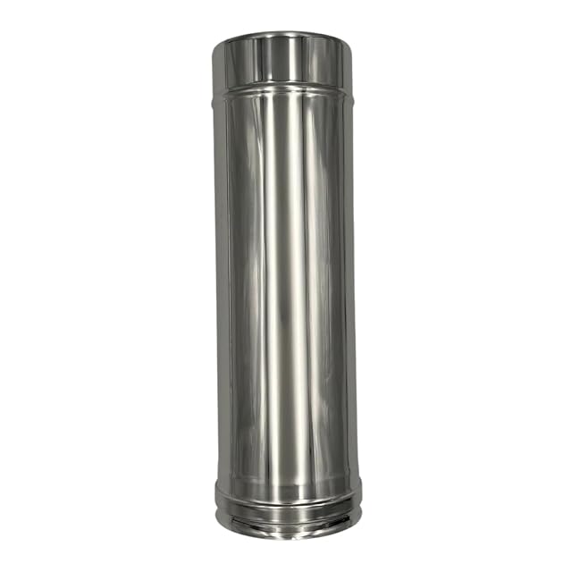 A 500 millimetre insulated twin-wall chimney element in AISI 316 stainless with rock wool insulation