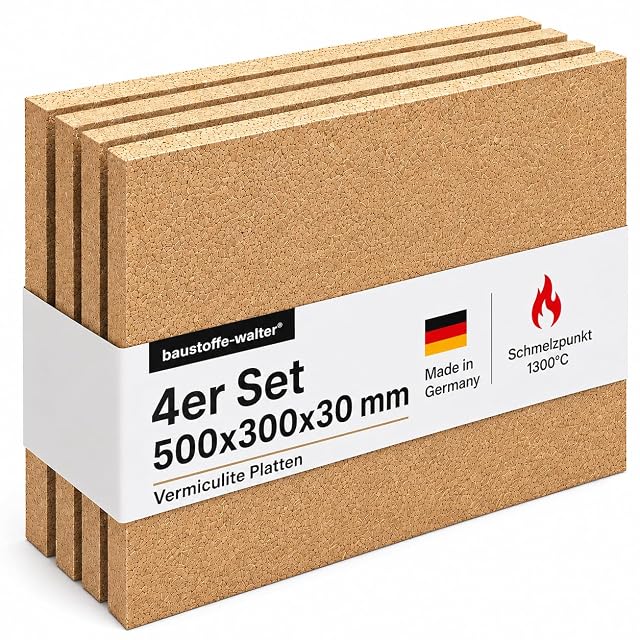 Four vermiculite boards measuring 500 by 300 millimetres at 30 millimetres thick