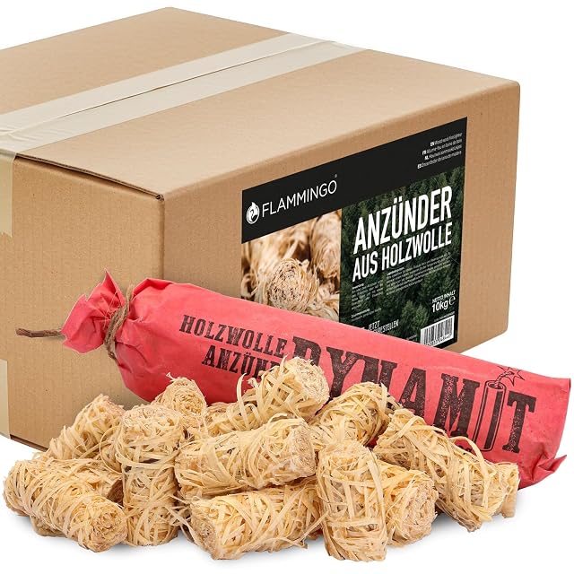 A 10 kg resealable pack of about eight hundred wood wool and wax firelighters