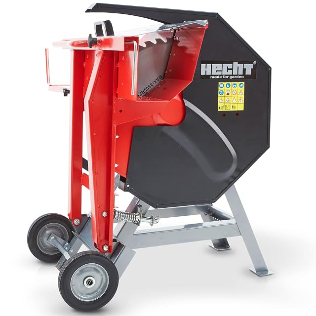 A rocker saw for firewood with a 505 millimetre carbide blade and a 2800 watt single-phase motor