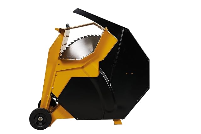 A heavy rocker circular saw with a 700 millimetre carbide blade and a three-phase motor