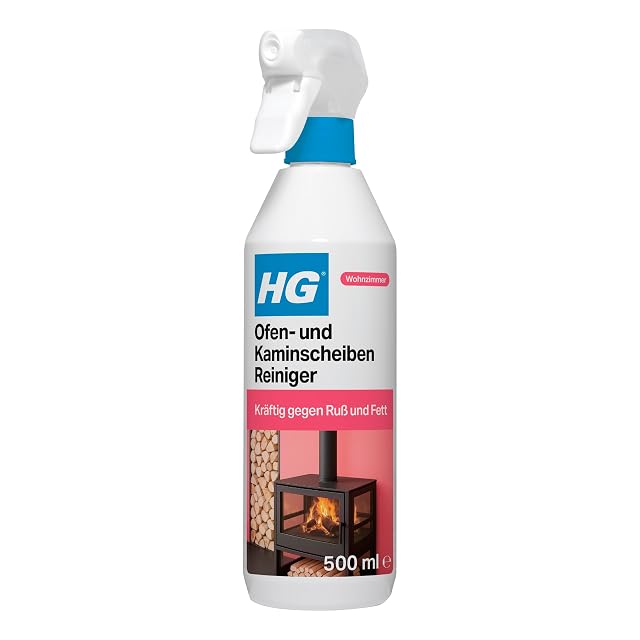 White and orange HG spray bottle of stove and fireplace glass cleaner, 500 millilitres