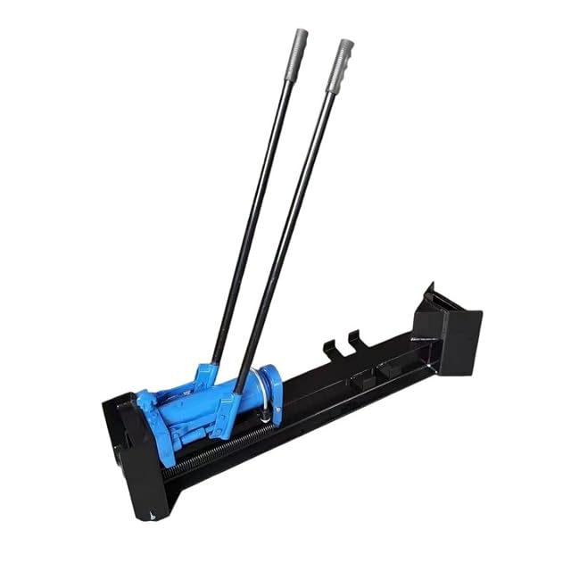Red Varan manual hydraulic log splitter with two long operating levers and a low steel frame