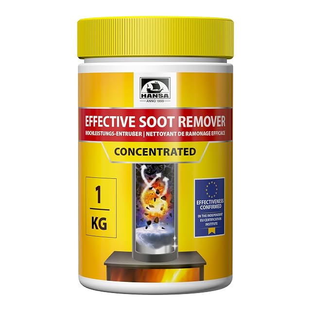 A one kilogram pack of concentrated chimney soot remover for metal and masonry chimneys