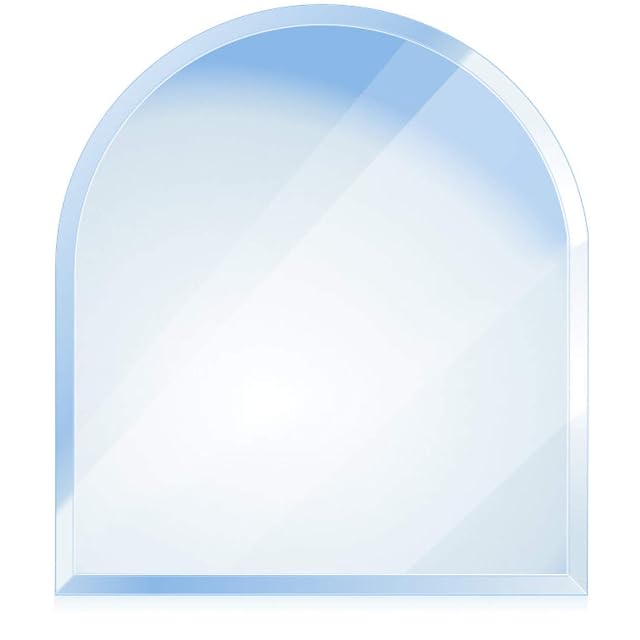 A round-arch toughened glass spark plate of one metre square with a wide polished facet edge
