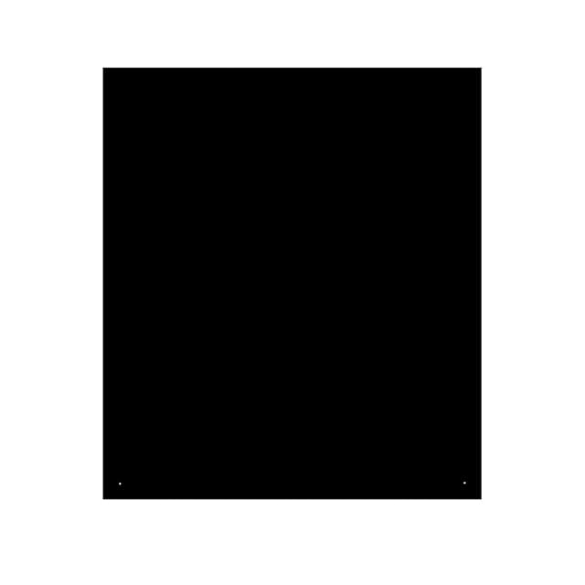 A large black rectangular steel spark protection plate, 120 by 100 centimetres and 2 millimetres thick