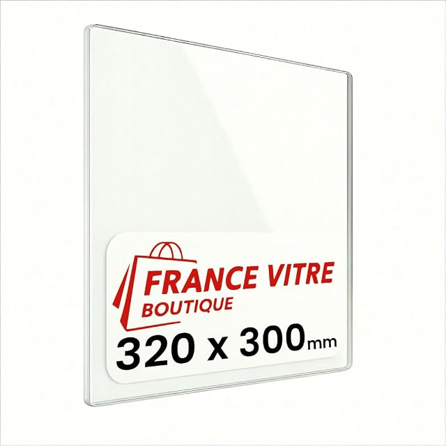 A 320 by 300 millimetre Schott Robax replacement stove pane, 4 millimetres thick