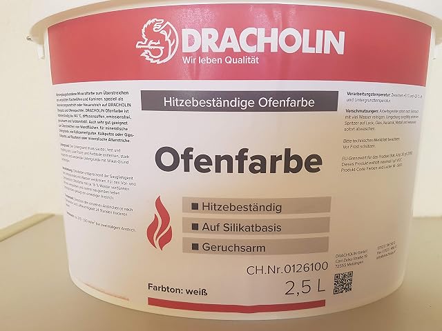 White mineral silicate paint for painting plastered fireplaces and tiled masonry stoves