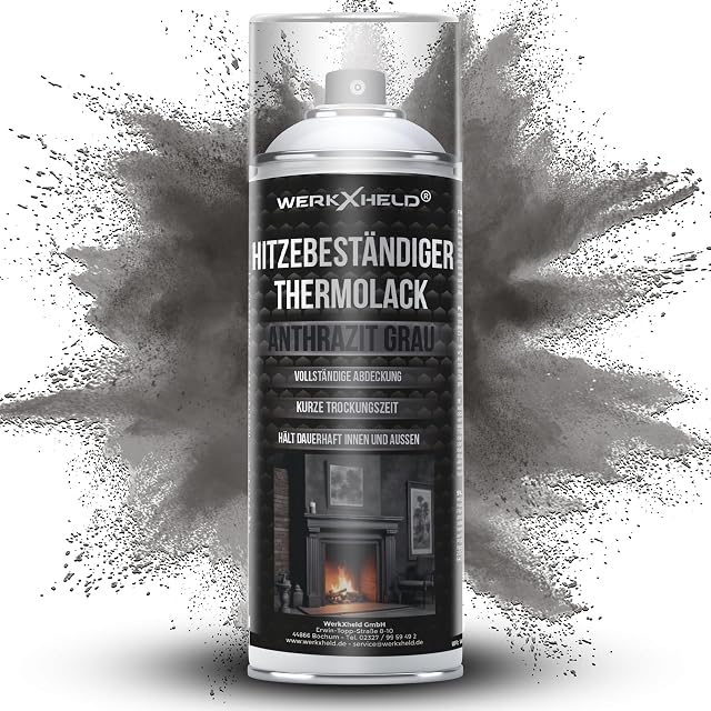 A 400 millilitre aerosol of anthracite grey heat-resistant stove lacquer