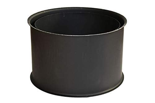 A black twin-wall stove pipe wall sleeve of 180 millimetres in two millimetre steel