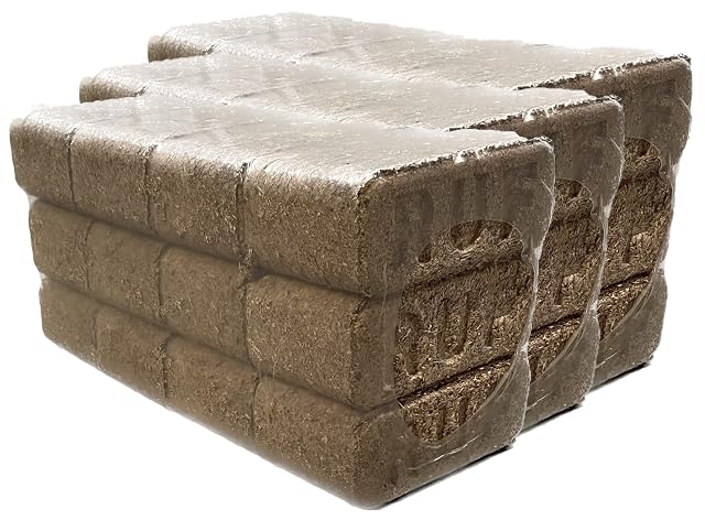 A 30 kg quantity of softwood wood briquettes for stove, fireplace or fire pit